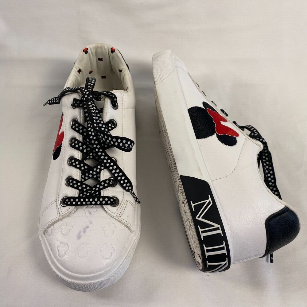 Ground Up‎ Women's White Minnie Mouse Low-Top Court Sneakers Shoes Disney Size 9